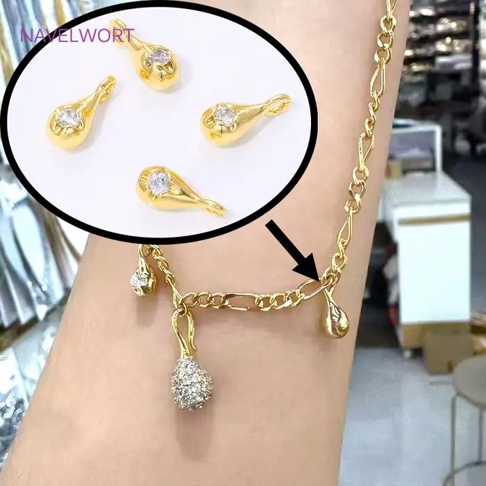 Pendentifs en forme de goutte plaqués or 18 carats pour la fabrication de bijoux, accessoires pour bracelets DIY, haute qualité et résistance à la corrosion, pour femmes occasions spéciales et cadeaux personnalisés