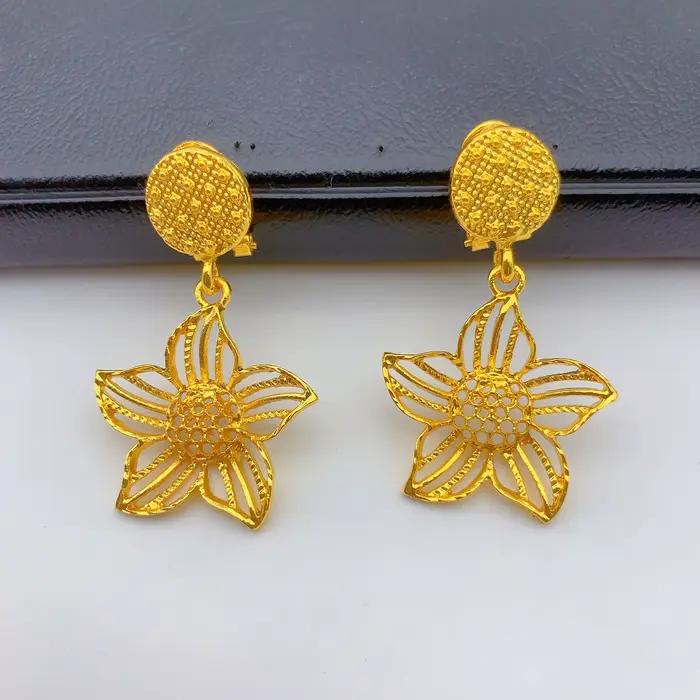 Ensemble de bijoux pour femmes collier et boucles d'oreilles doré 24K bijoux de mariage africain traditionnel à offrir pour des occasions spéciales