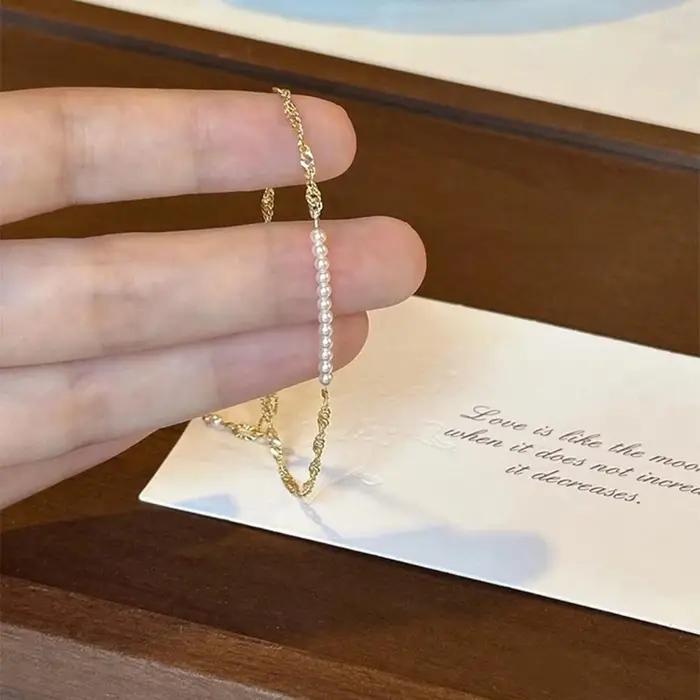Nouveau 925 Bracelet de perles en argent Sterling personnalisé Simple charmant femme