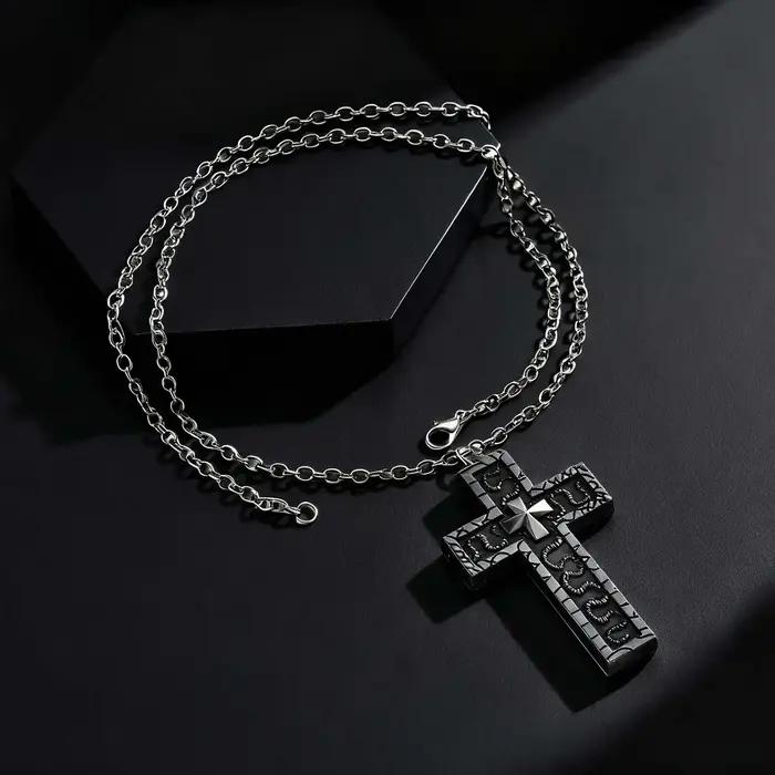 Collier pendentif croix ouvrable avec compartiment Secret Vintage
