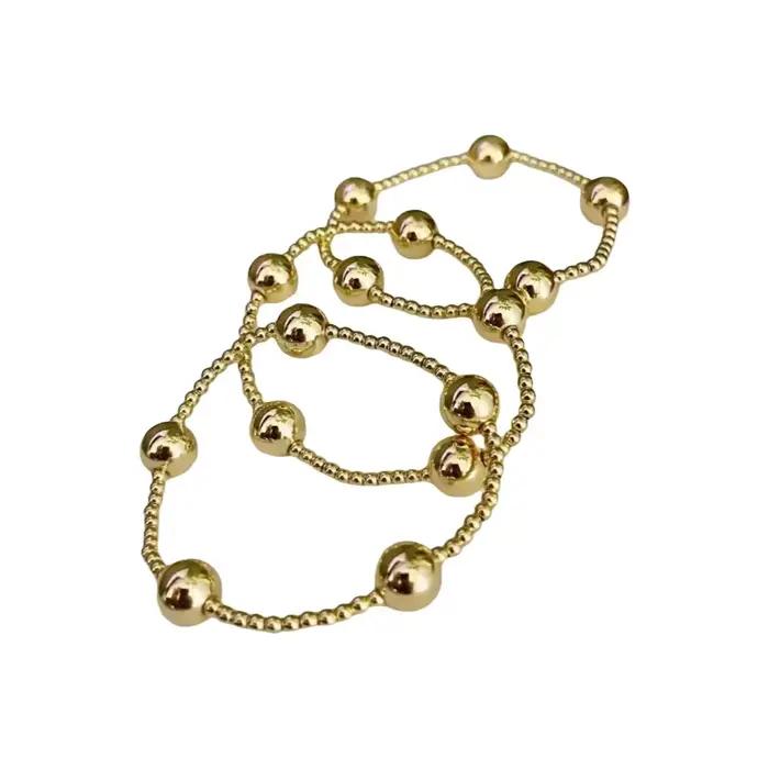 CCGOOD Bracelet plaqué or 18 carats pour femme, résistant au ternissement, hypoallergénique, avec perles en forme de boule, bijou fantaisie, cadeau