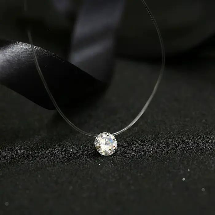 Collier pendentif en cristal brillant avec pierres précieuses artificielles pour femmes, bijou moderne à la mode pour occasions spéciales et soirée