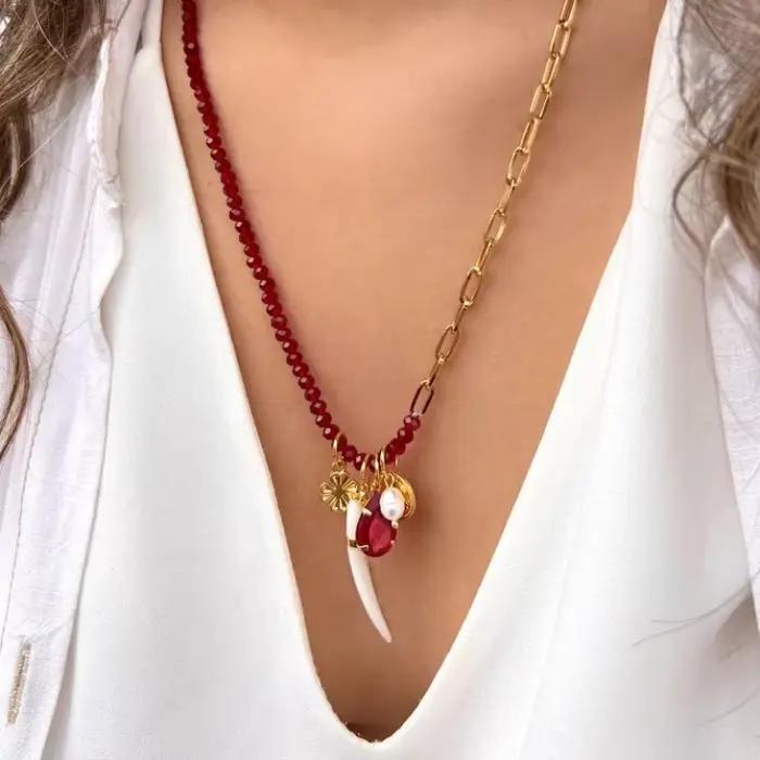 Collier ras du cou en forme de poisson doré coloré pour femmes, style bohème, blanc, rouge, pendenti