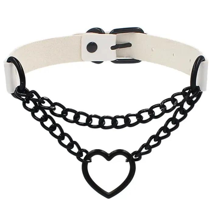 Collier pendentif en métal coeur simple pour femme