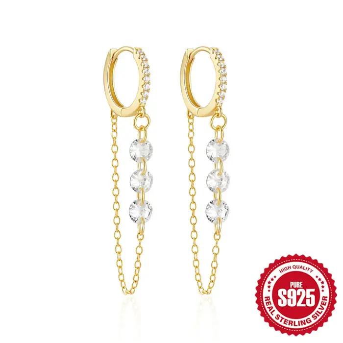 BOAKO – boucles d'oreilles rondes à pampilles en argent Sterling 925, créoles Premium pour femmes, b