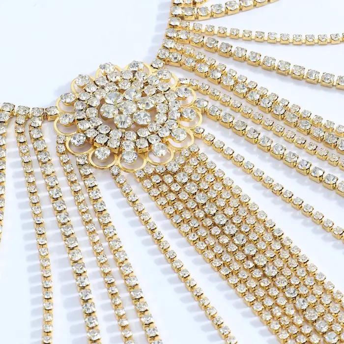 CUIER jupe longue corps chaîne bijoux pour femmes pour fête délicate fleur cristal