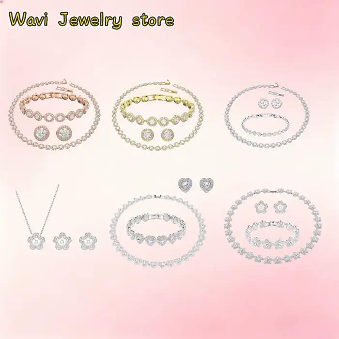 Nouvelle collection 2026 : Parure de bijoux de luxe en cristal (collier, boucles d'oreilles, bracelet) – Cadeau idéal