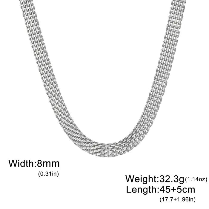 Amaxer acier inoxydable 8/5.8mm de large collier ras du cou pour les femmes Hiphop Punk maille Fine Texture minimaliste chaîne bijoux cadeau