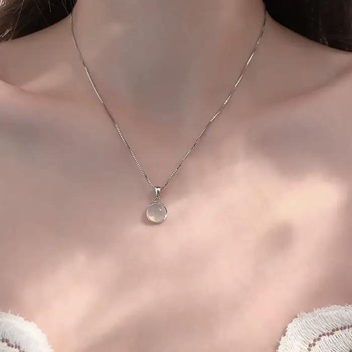 Printemps fleurs colorées amour pendentif collier en acier inoxydable chaîne de perles collier cadeau bijoux nouvelle mode cadeau de mariage