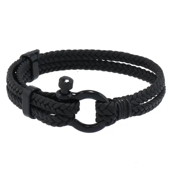 Bracelets en corde de cuir décontractés pour hommes et garçons, Bracelet tricoté Simple avec boucle