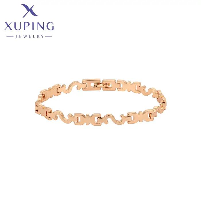 Xuping bijoux nouveauté à la mode Style Simple 20 cm couleur or Bracelets pour femme cadeau X 001053
