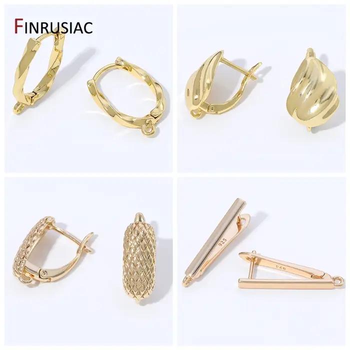 Crochets de boucles d'oreilles en laiton plaqué or 18 carats