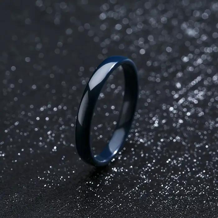 Bague en céramique empilable ultra-fine de 3 mm pour femme, minimaliste, unie, alliance, noir, blanc