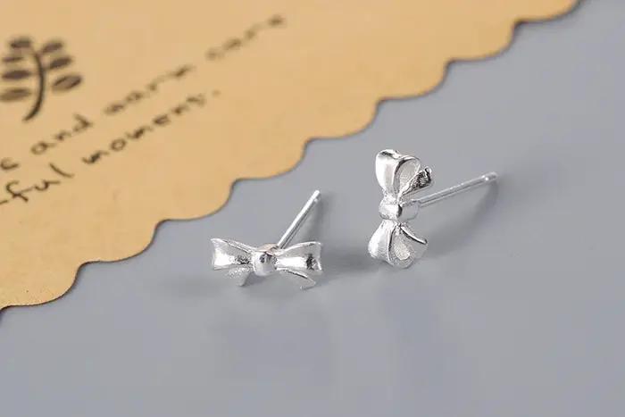 Boucles d'oreilles à nœud papillon en argent Sterling 100%