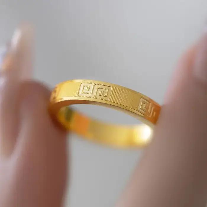 100% Original 18K or bijoux anneaux pour femmes bagues de mariage bohême fiançailles irrégulière Anillos Mujer 18 K or avec boîte