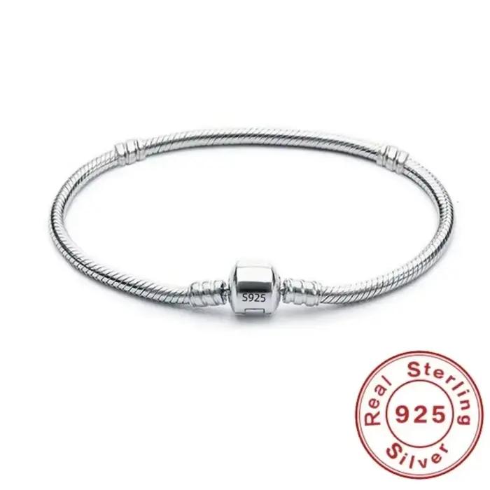 Bracelet en argent sterling 925 serpent à breloques plaqué or pour femmes engagements spéciaux