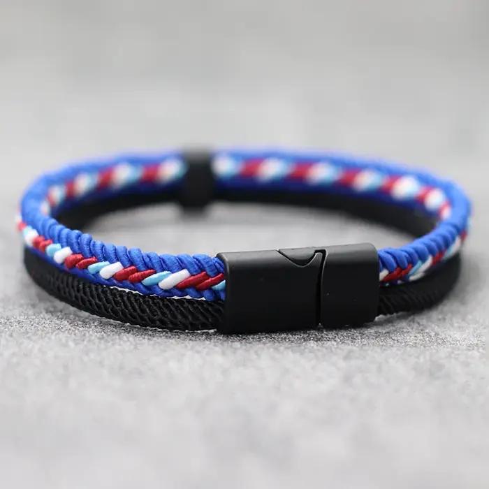 Bracelet en tissu tissé ethnique pour hommes et femmes