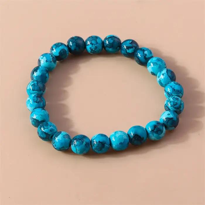 Bracelet de perles fait à la main pour femmes, bracelets et bracelets élastiques, perles colorées, fête de filles, décoration de bijoux de vacances, mode