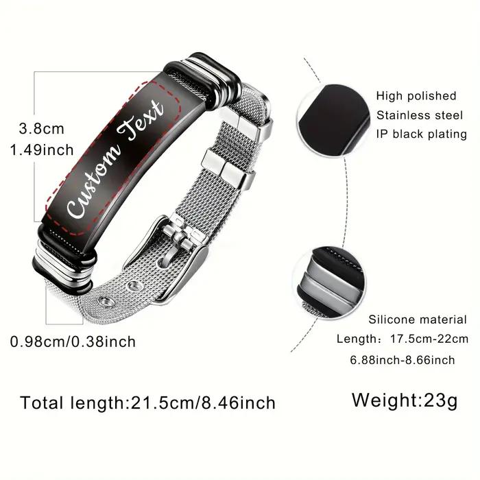 Bracelet avec noms personnalisés en acier inoxydable 304