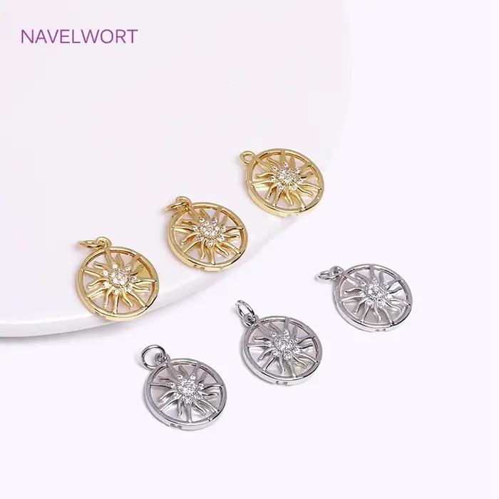 Pendentif en laiton plaqué or 18 carats serti de zircon pour bijoux créatifs et occasions spéciales femme