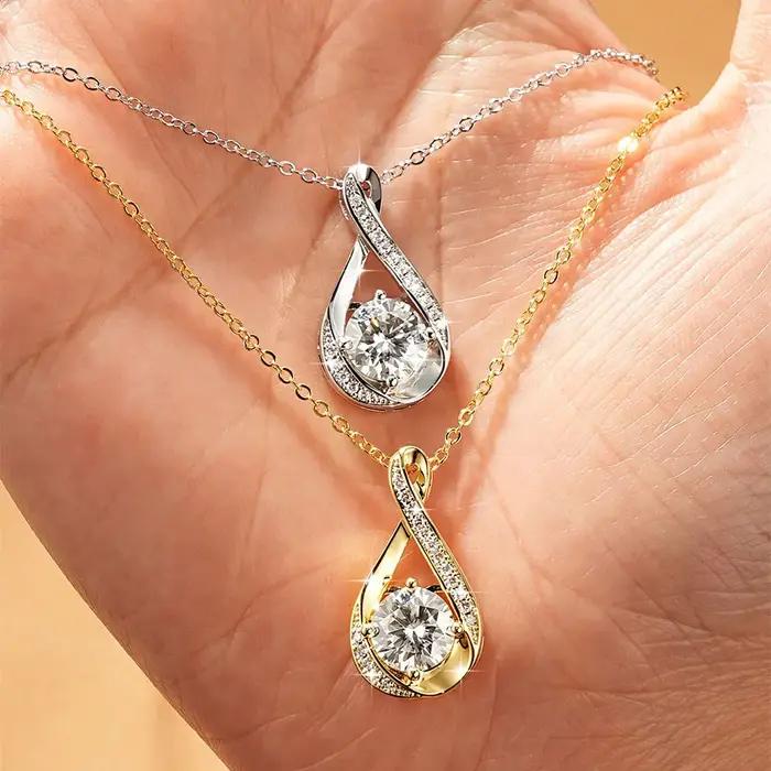 Collier en moissanite à coupe ronde Lnngy 8MM 2.0CT