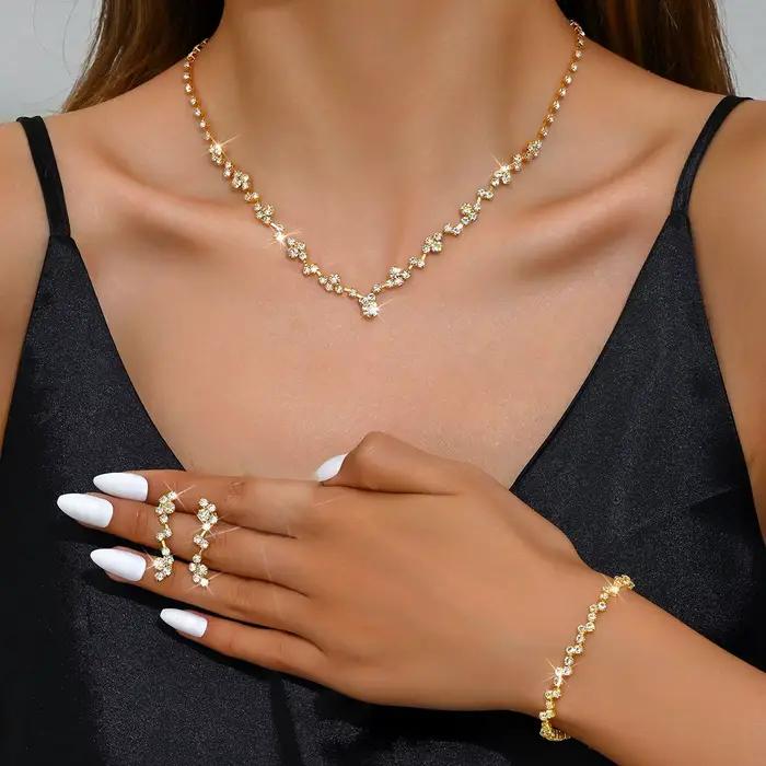 BLIJERY nouveaux ensembles de bijoux de Style ondulé Simple pour les femmes collier ras du cou boucles d'oreilles ensembles de bijoux de fête de mariage de mariée