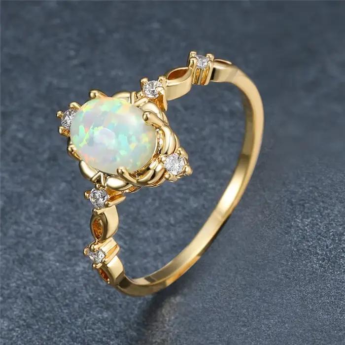Bague de mariage à breloques couleur or argent