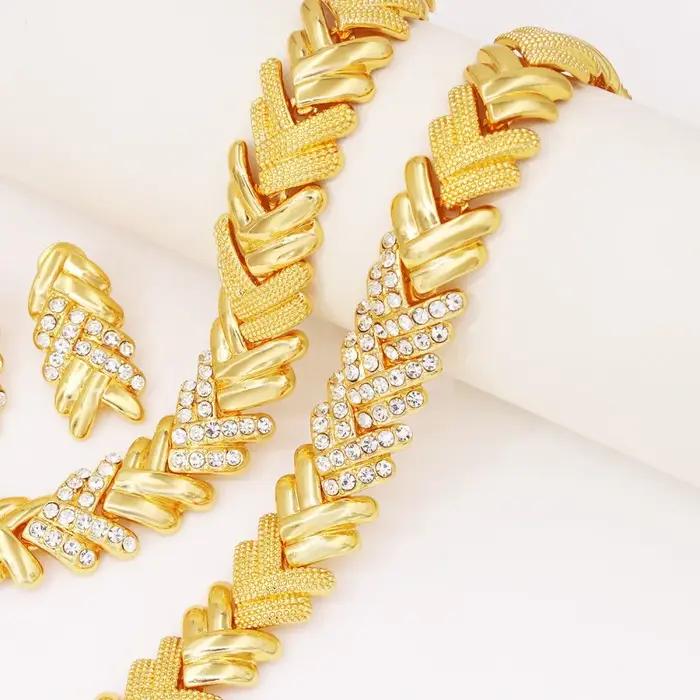 GZJPEI – ensemble de bijoux en cristal plaqué or