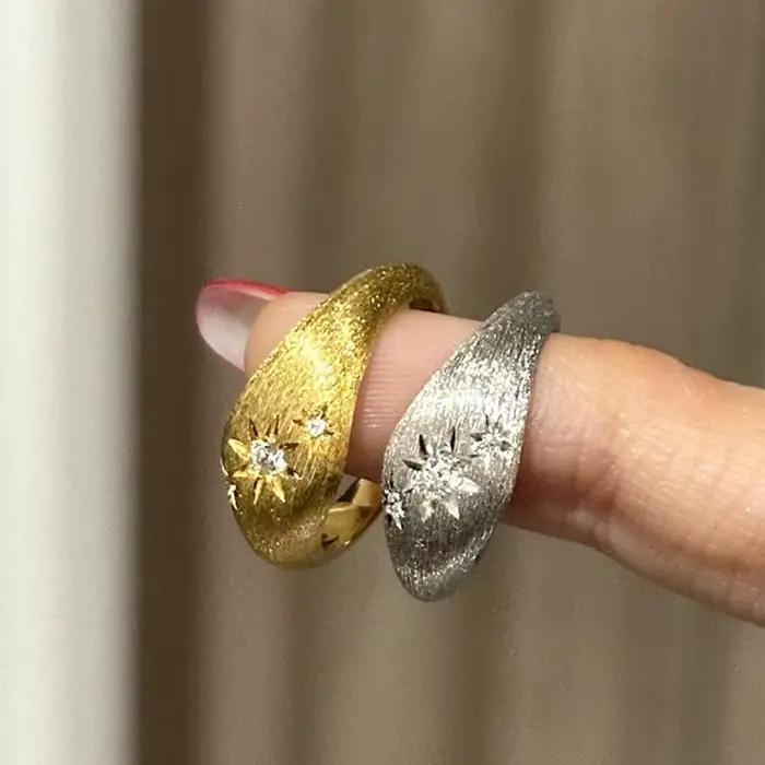 Bague vintage en argent 925 à six étoiles avec diamants pour femmes occasions spéciales mariage cérémonies de remise de diplômes