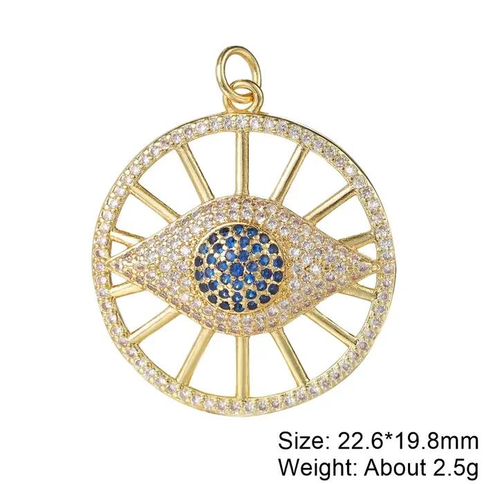 Juya Breloques Hamsa Fatima et Œil Turc Grec en émail coloré plaqué or 18 carats pour la fabrication de bijoux