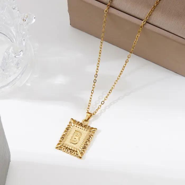 Collier pendentif lettre initiale A-Z pour homme et femme