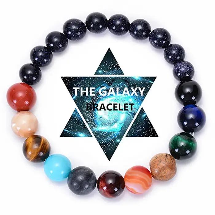 Bracelet système solaire huit planètes bijou cosmique fait à la main pour couple amis bijoux tendance cadeau holographique
