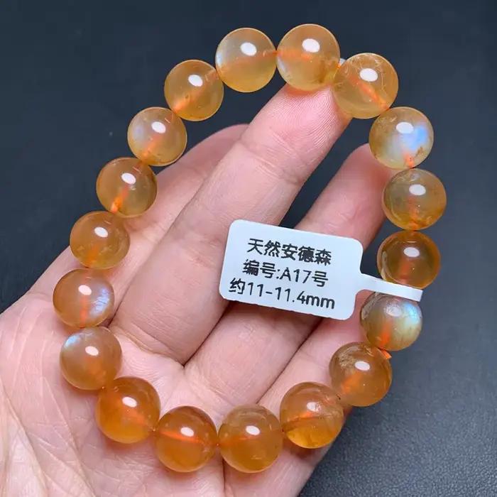 Bracelet en Pierres Précieuses d'Andésine Orange Naturelle