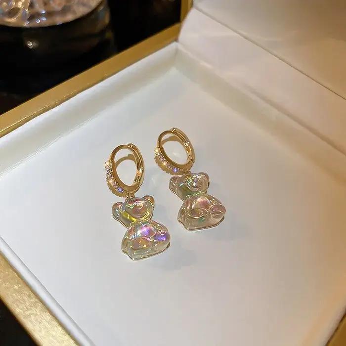 Boucles d'oreilles en forme d'ours mignon pour femmes
