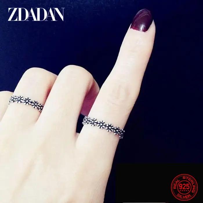 ZDADAN 925 en argent Sterling nouveauté bague marguerite pour les femmes mode bijoux de mariage