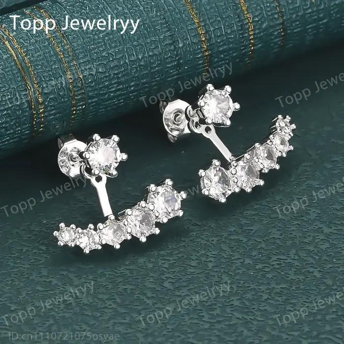 Boucles d'oreilles en argent sterling 925 avec diamants exquis pour femmes, accessoires de bijoux él