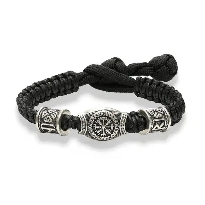 Bracelet rúnique ajustable Vantage Norse Viking pour hommes et femmes, bijou à la mode en paracorde tressée, amulette géométrique, bracelet de survie avec suivi de la santé et rappels