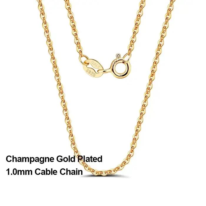 Rinntin or Rose 925 en argent Sterling mode câble lien chaînes collier pour femmes mince cou chaîne accessoires bijoux SC06