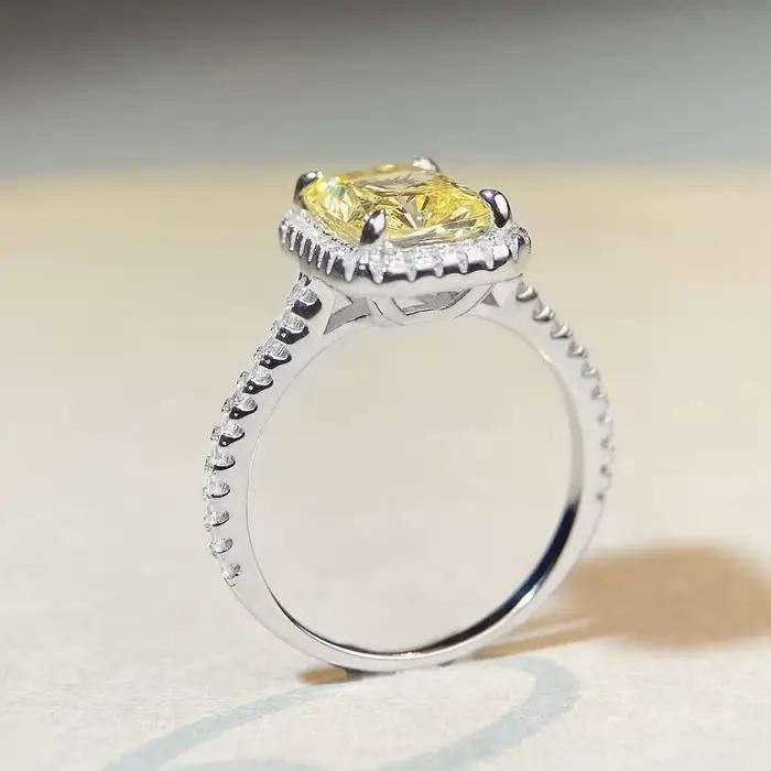 Bague de mariage en or blanc massif 18k pour femmes avec diamant de 3 carats pour engagement occasions spéciales et cadeaux romantiques