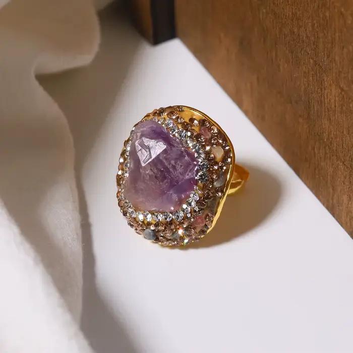 Bague Tourmaline Naturelle Incrustée d'Alanding Yst pour Femme, Bijoux de Banquet Simples, Mode Personnalisée, Élégant, Luxe, GR0412