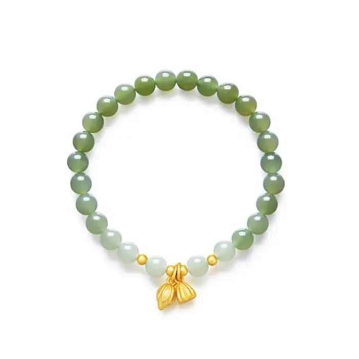 Bracelet fait main pour femmes, perles rondes avec émail plaqué or argent S925, plusieurs Styles dro