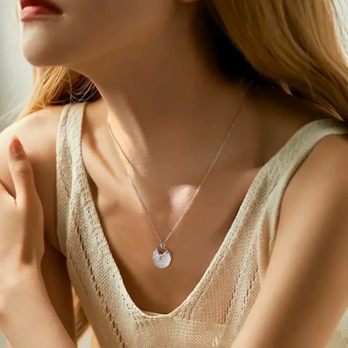 Collier Moissanite M-JAJA pour femmes D VVS1, plaqué or blanc 18 carats, chaîne en argent Sterling 925, amulette en diamant, pendentif, bijoux cadeaux