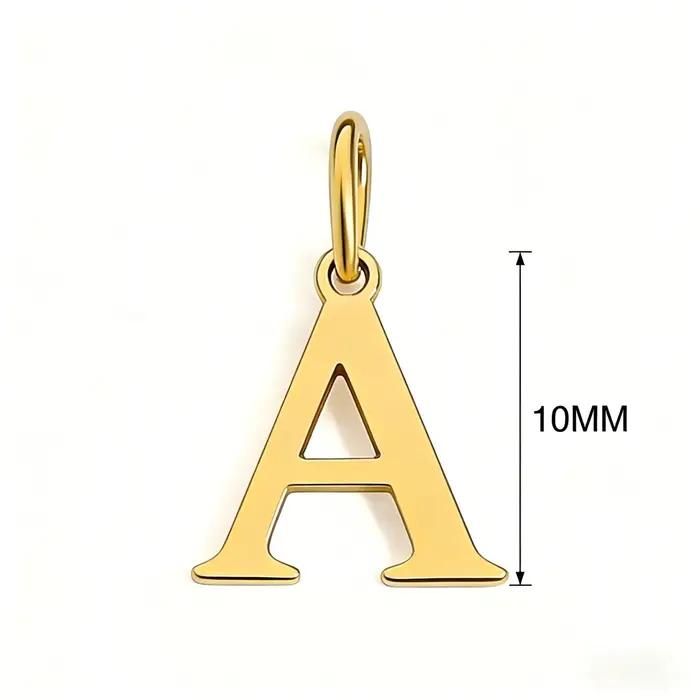 Pendentif lettre initiale couleur or 26 lettres pour collier DIY