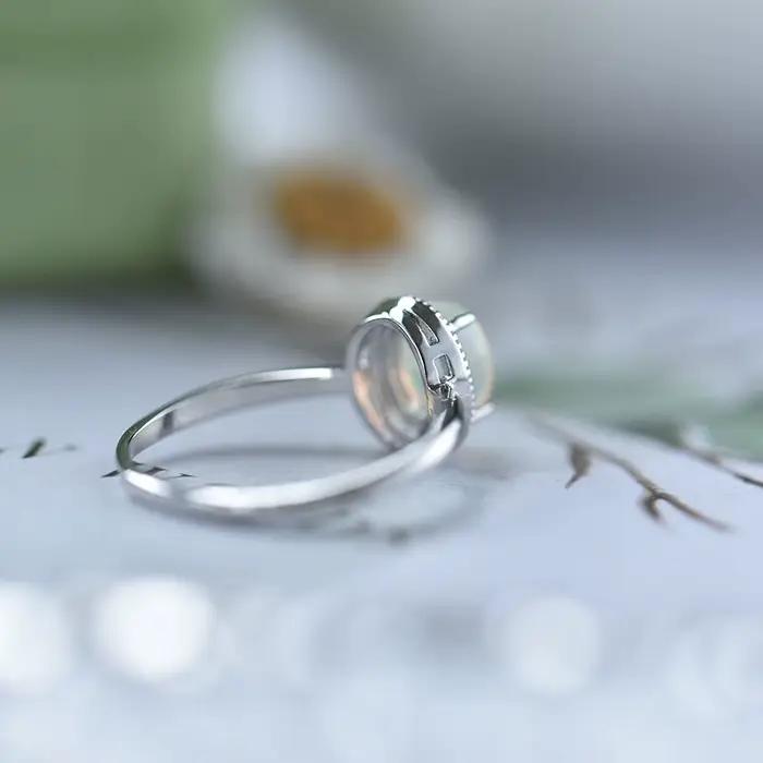 Bague en opale naturelle ITSMOS style vintage pour femmes occasions spéciales engagement bijoux quotidiens avec certificat CNAS
