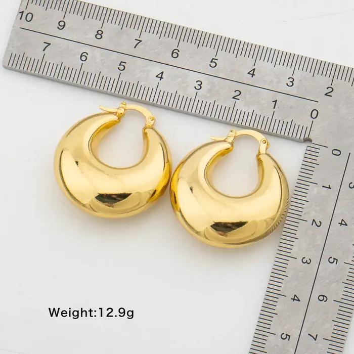 Boucles d'oreilles créoles optiques rondes en couleur or pour femmes bijoux fantaisie mode cadeaux d'anniv occasions spéciales
