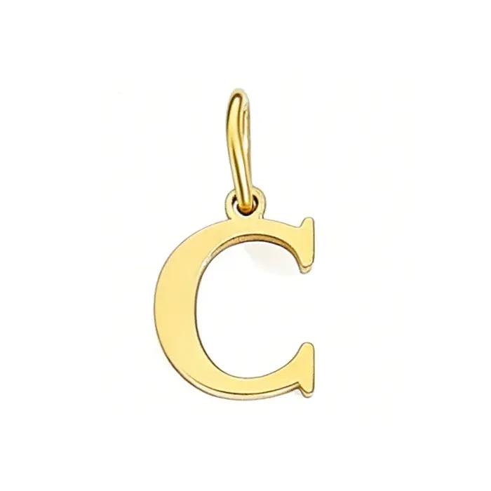 Pendentif lettre initiale couleur or 26 lettres pour collier DIY