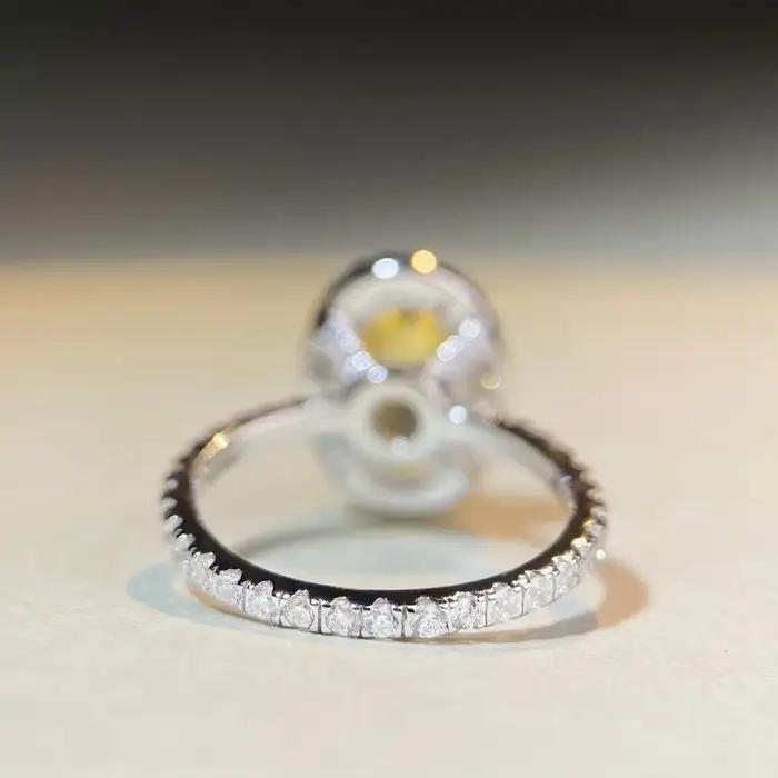 Bague en or blanc massif 14K