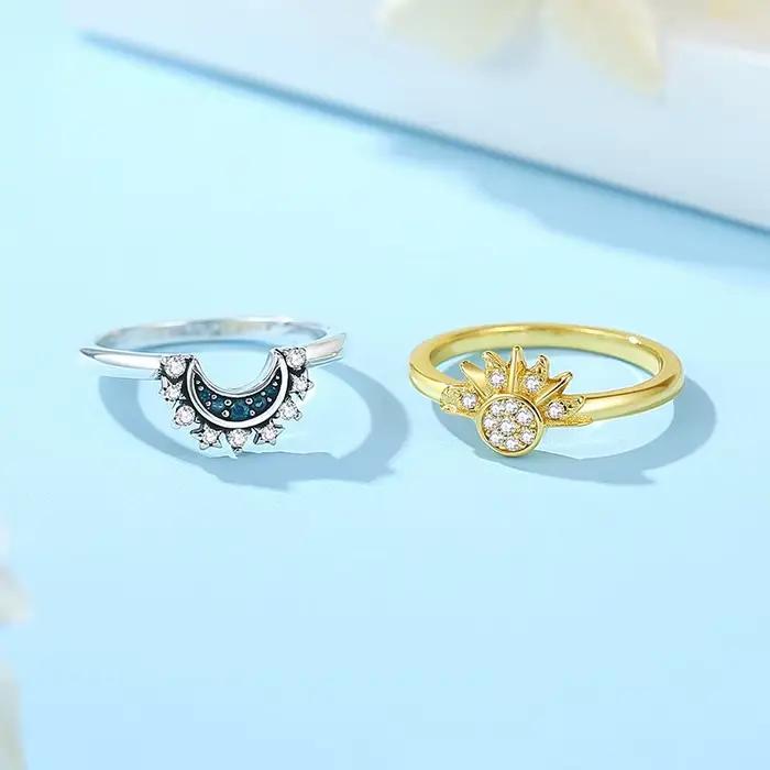Bague en argent sterling 925 sertie de zirconium blanc et pierres précieuses pour femmes occasions d'engagement romantique et mignonnes