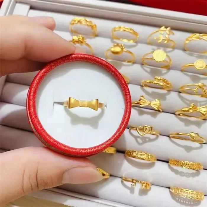 Bague en plaqué or véritable 18 carats pour femme