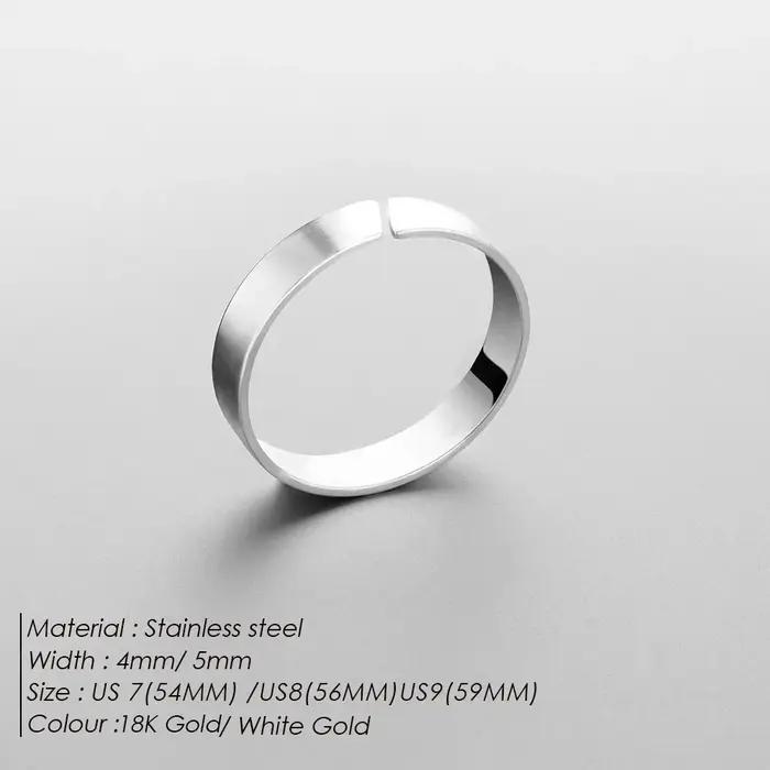 Bague ELANDIS en acier inoxydable plaqué or 18 carats largeur 4mm 5mm pour hommes occasions spéciales anniversaire fête bureau école cadeau couple